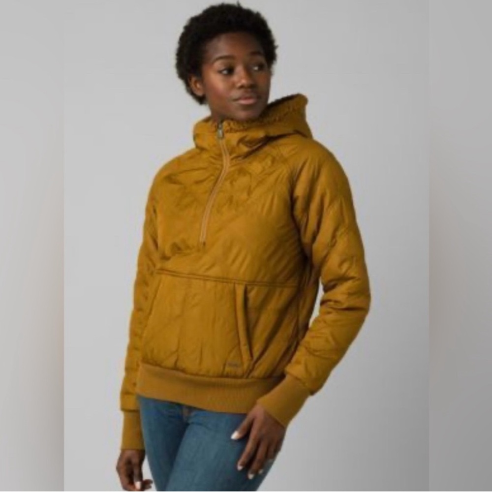 Prana Esla Gold Quilted Half-zip Jacket with Hood
